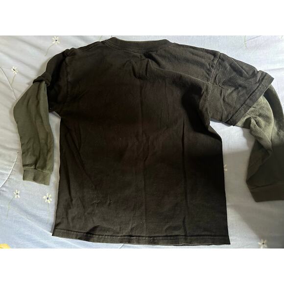 Glow Dinosaur Sz 7 Long Sleeve 100% Cotton T Shirt Boy Kid Black Night Fun light - Picture 6 of 6